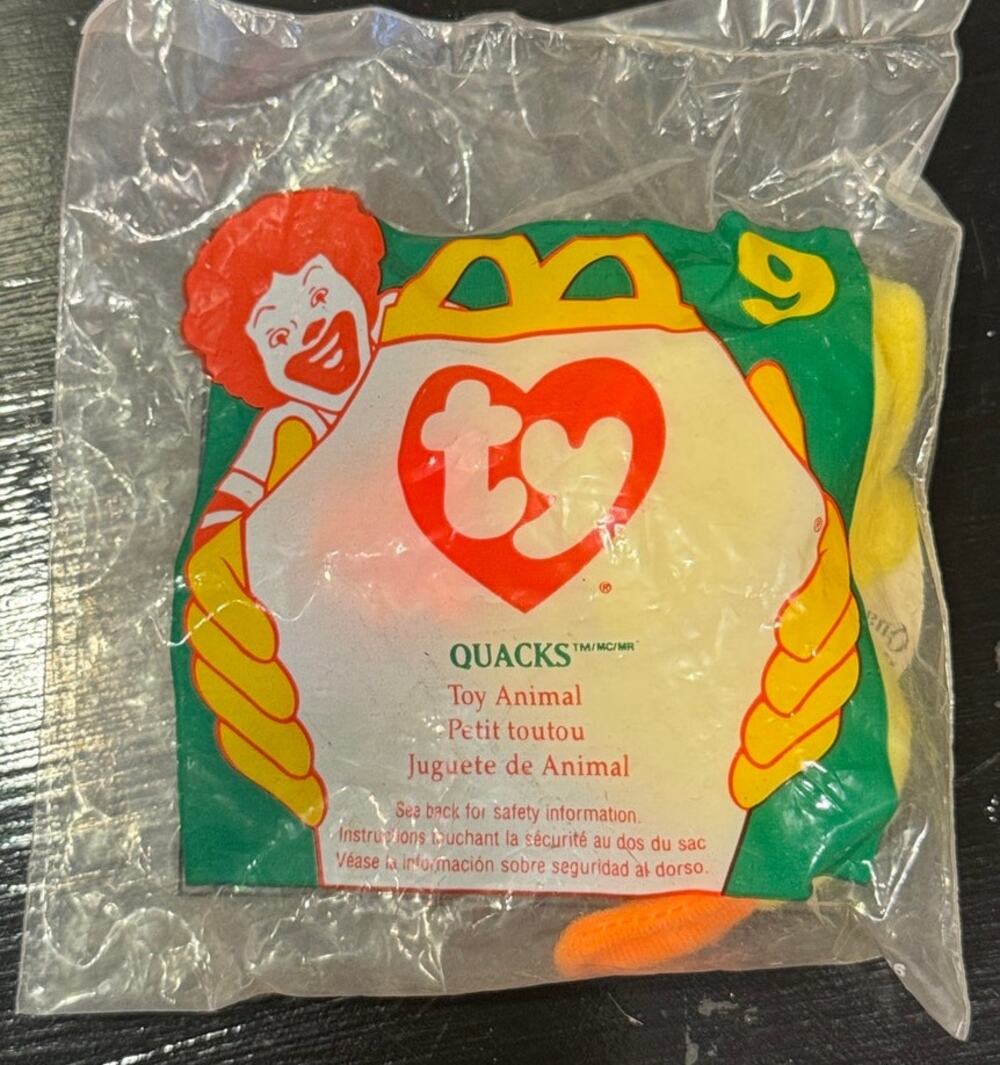 McDonald's Ty Beanie Baby 1996 Quacks the Duck #9